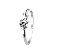 Tiny Rose Flower Wedding Ring Vintage Stacking Promise Love Engagement Statement Band Delicate Everyday Ring for Women Minimalist Personalized Birthday Anniversary Valentine's Day Gifts