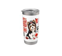 Tiny Royalty Biewer Yorkie Puppy con lazo Vaso térmico de acero inoxidable de doble pared