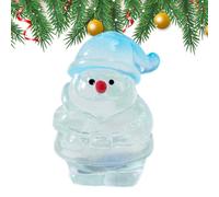 Tiny Santa Claus Figures, Glow In The Dark Clear Resin Miniatures, Christmas Figurines for Fairy Garden Decorations Holiday Tabletop Displays Coat Scenes Home Decor and Winter Seasonal Arrangements