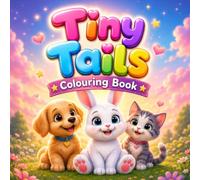 Tiny Tails Colouring Book: 35 Big and Bold Cute Animals Colouring Pages | For Adults and kids | Stress Relief and Relaxation