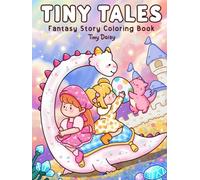 Tiny Tales Fantasy Story Coloring Book: Featuring Adorable Dragons and Cute Girl in Cozy Daily Moments for Teens and Adults - 8.5x11 Size