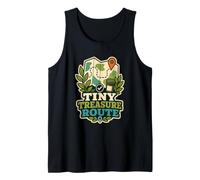 Tiny Treasure Route Mapa Brújula Ruta Camiseta sin Mangas
