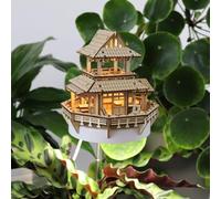 Tiny Treehouses Sunrise Terrace Grow Light - DIY Wooden Miniature Treehouse Model with full spectrum USB LED Grow Light, dimmer & Timer - Indoor Plant Light for Small to Medium Houseplants