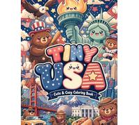 TINY USA Coloring Book: Kawaii America: 50 Adorable Pages of Landmarks, Food, Animals and Culture - A Cute Coloring Adventure for Kids and Adults (TINY World Coloring Books by Silly Shape Studio)