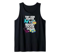 Tiny Vein Hunter Bravery Sticker Dealer Pediatric Nurse Camiseta sin Mangas