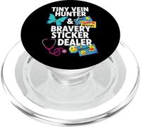 Tiny Vein Hunter Bravery Sticker Dealer Pediatric Nurse PopSockets PopGrip para MagSafe