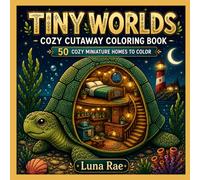 Tiny Worlds: Cozy Cutaway Coloring Book: 50 Bold & Hygge Miniature Homes to Color for Adults and Teens Stress Relief, Homes Inside Nature