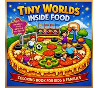 Tiny Worlds Inside Food Coloring Book for Kids & Families: 50 Magical Mini Food Worlds to Color | Cute & Easy Cozy Scenes Inside Fruits, Desserts & ... Kids, Teens & Adults (Tiny Worlds Collection)