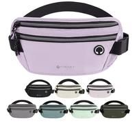TINYAT Cinturón de dinero antirrobo oculto para pasaporte, soporte para teléfono, impermeable, riñonera de viaje, riñonera para correr, para mujeres y hombres, Morado/208533