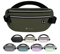 TINYAT Cinturón de dinero antirrobo oculto para pasaporte, soporte para teléfono, impermeable, riñonera de viaje, riñonera para correr, para mujeres y hombres, Verde oscuro/208533, 12.2 x 5.7 inches