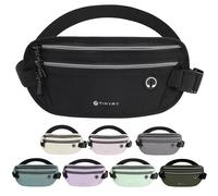 TINYAT Cinturón de dinero antirrobo oculto para pasaporte, soporte para teléfono, impermeable, riñonera de viaje, riñonera para correr, para mujeres y hombres, Negro/208533