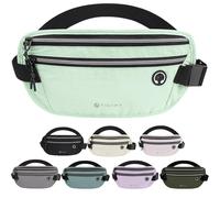 TINYAT Cinturón de dinero antirrobo oculto para pasaporte, soporte para teléfono, impermeable, riñonera de viaje, riñonera para correr, para mujeres y hombres, Verde menta/208533, 12.2 x 5.7 inches