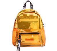 TINYAT Mochila transparente transparente para mujer, impermeable, súper PVC, casual, mochila de moda, para compras, citas, T9051, Naranja
