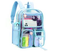TINYAT Mochila transparente transparente para mujer, impermeable, súper PVC, mochila casual, mochila de moda, paquete de citas de compras, T9051, azul