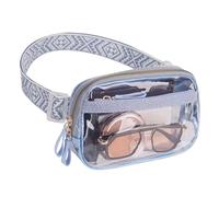 TINYAT Riñonera transparente para mujer, aprobada por el estadio, impermeable, bolsa cruzada de PVC transparente, Azul/216572