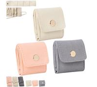 Tinycious Mini Travel Jewelry Bag, Gem-Hanbss Auxiliaryn Jewelry Organizers and Storage, Foldable Multifunctional Portable Travel Jewelrys Pouch, Suitable for all kinds of jewellery (3S)