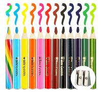 TinyGeeks Lápices Jumbo -12 lapiceros de colores anchos para niños - Incluye sacapuntas - Perfecto para preescolar e infantil + Recomendados por profesores y expertos