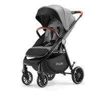 Tinyiota - carriola de bebé, carriola de bebé con modo moisés, carriola de bebé con mango de piel, asiento espacioso, silla de paseo de plegado rápido con una sola mano, carriola de tamaño completo