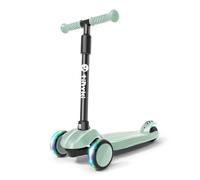 TINYKI Patinete Niño 2 Años a 6 - Patinete niña Altura Ajustable con Ruedas Luces LED - Scooter 3 Ruedas Niño - Patineta Infantil para Niños y Niñas Jugar (Verde Agua)