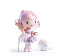 Tinyly Elfe y Bolero de Djeco - Figura articulada con alas, accesorios y su elefante compañero