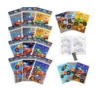 TINYMILLS Monster Truck Coloring Book Set with 12 Coloring Books and 4