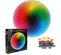 TINYOUTH Rompecabezas redondos de 1000 piezas para adultos, rompecabezas de arco iris, 67,5 cm/26,57 pulgadas de 2 mm, rompecabezas familiares de presión reducida, difícil e imposible para adultos a