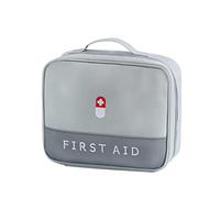 tinysiry Bolsa de almacenamiento de emergencia, botiquín de primeros auxilios compartimentado de gran capacidad, bolsa organizadora de pastillas para senderismo familiar, Camping, ciclismo Gris