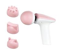 tinysiry Mini masajeador de fascia, potente masajeador muscular de ajuste de 7 engranajes de bajo ruido con 3 cabezales de masaje, masajeador muscular de percusión portátil Rosa de la cereza Un