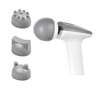 tinysiry Mini masajeador de fascia, potente masajeador muscular de ajuste de 7 engranajes de bajo ruido con 3 cabezales de masaje, masajeador muscular de percusión portátil Gris oscuro Un