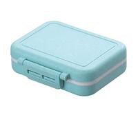 tinysiry Organizador de pastillero doble para viajes, caja de almacenamiento de medicamentos cuadrada con 3 compartimentos desmontables, organizadores de pastilleros portátiles Azul