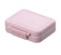 tinysiry Organizador de pastillero doble para viajes, caja de almacenamiento de medicamentos cuadrada con 3 compartimentos desmontables, organizadores de pastilleros portátiles Rosado