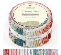 Tinyspool & Co. Jelly Roll Tiras de tela para acolchar, manualidades y costura, paquete surtido de 40 tiras, algodón suave para manta, alfombra, tapicería, decoración del hogar y fabricación de