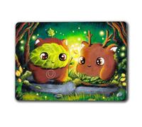 TinyTami Postal de espíritus del bosque "Encuentro mágico" - Dulce diseño de naturaleza con luciérnagas y criaturas del bosque - DINA6 brillante - Incluye sobre de papel kraft - Tarjeta de