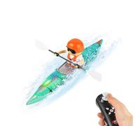 TinyWizTo Kayak a control remoto con diseño único antitapa, barco de carreras de batería de larga duración de 2.4 G, (RTR/azul)