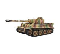 TinyWizTo Tanque de servicio pesado GermanTiger L RC a escala 1/16, vehículo blindado de combate de 2.4 G con sonido simulado, humo y luces, rotación en el lugar, lanzamiento de pellets (RTR)