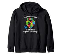 Tío Autismo Concientización Familia Apoyo Camisa Divertido Corazón Puzzle Sudadera con Capucha