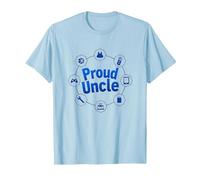 Tío Orgulloso: Emblema de celebración del Hombre de Familia versátil Camiseta, Hombre, Azul Bebé, M