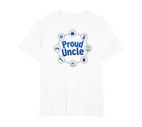 Tío Orgulloso: Emblema de celebración del Hombre de Familia versátil Camiseta, Hombre Tallas Grandes, Blanco, 3X Alto
