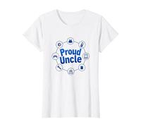 Tío Orgulloso: Emblema de celebración del Hombre de Familia versátil Camiseta, Mujer, Blanco, M