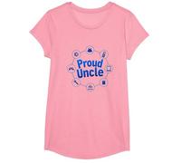 Tío Orgulloso: Emblema de celebración del Hombre de Familia versátil Camiseta, Niñas, Rosado, XS