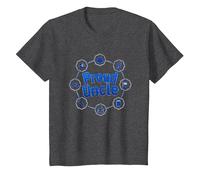 Tío Orgulloso: Emblema de celebración del Hombre de Familia versátil Camiseta, Niños, Jaspeado Oscuro, 8 años