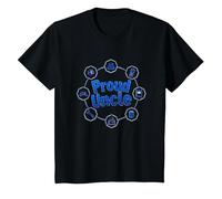 Tío Orgulloso: Emblema de celebración del Hombre de Familia versátil Camiseta, Niños, Negro, 3 años