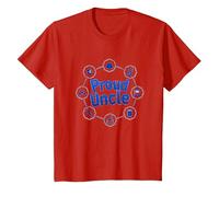 Tío Orgulloso: Emblema de celebración del Hombre de Familia versátil Camiseta, Niños, Rojo, 4 años