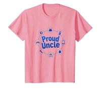 Tío Orgulloso: Emblema de celebración del Hombre de Familia versátil Camiseta, Niños, Rosado, 10 años