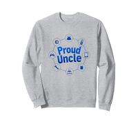 Tío Orgulloso: Emblema de celebración del Hombre de Familia versátil Sudadera, Unisex para Adultos, Gris Jaspeado, M