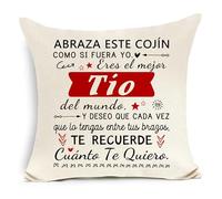 Tío Regalo Abraza Este cojín como si Fuera yo Decoración para el hogar Funda de cojín para el cumpleaños del tío