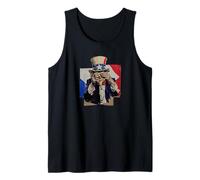 Tío Sam cubriéndose la cara en un collage de caos político vergüenza Camiseta sin Mangas