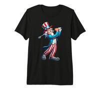 Tío Sam Jugando al Golf 4 de Julio Golf Niños Niñas Niños Camiseta Premium