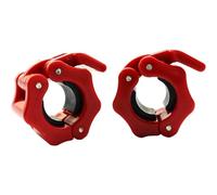 Tioamy Abrazaderas de Barra Clips de Collares Spinlock de Mancuernas para Levantamiento de Pesas Estándar Barra de Mancuernas Cierre de Liberación Rápida Hebilla Profesional 1 Par 25 mm (rojo)