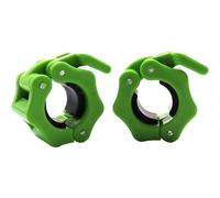 Tioamy Abrazaderas para mancuernas con cierre giratorio para levantamiento de pesas estándar, barra de mancuernas de liberación rápida, hebilla profesional, 1 par de 25 mm (verde)
